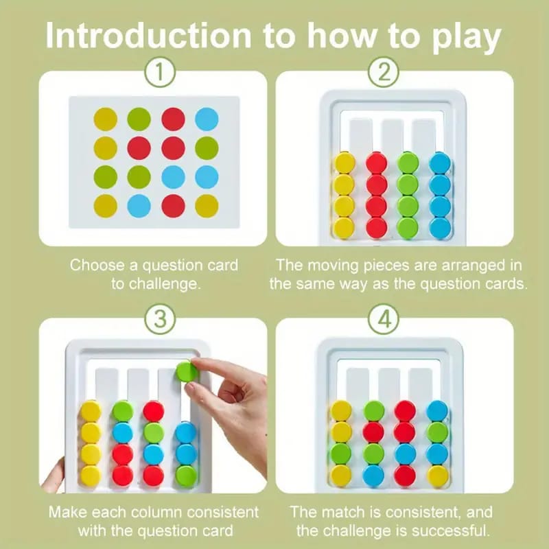 Fidtoy 2-en-1 Jeu de logique d'engrenages à motifs à quatre couleurs, Puzzle d'engrenages manuel en plastique de correspondance de couleurs, Jouet de logique de conscience spatiale et de numératie pour les 2-6 ans