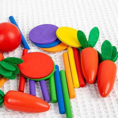 Fidtoy 6-in-1 Montessori Early Education Intelligence Multi-functional Box for Toddlers, Object Permanence Learning Box with Coin Matching, Carrot Pulling, Bug Catching and Clock Learning