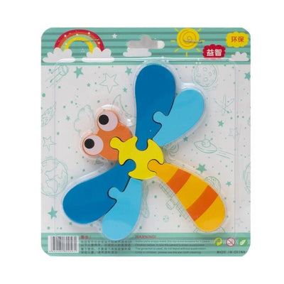 Fidtoy 3D Cute Learning Animal Jigsaw Puzzle - Random Design, Wooden Animal Puzzle for Toddlers, Preschool Spatial Skills and Early Learning Toy Ages 2-6