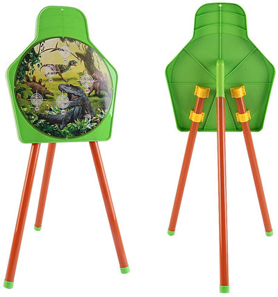 Juego de tiro con arco con temática de dinosaurios con arco, flechas con ventosa, carcaj, soporte de diana, juego de jardín para niños