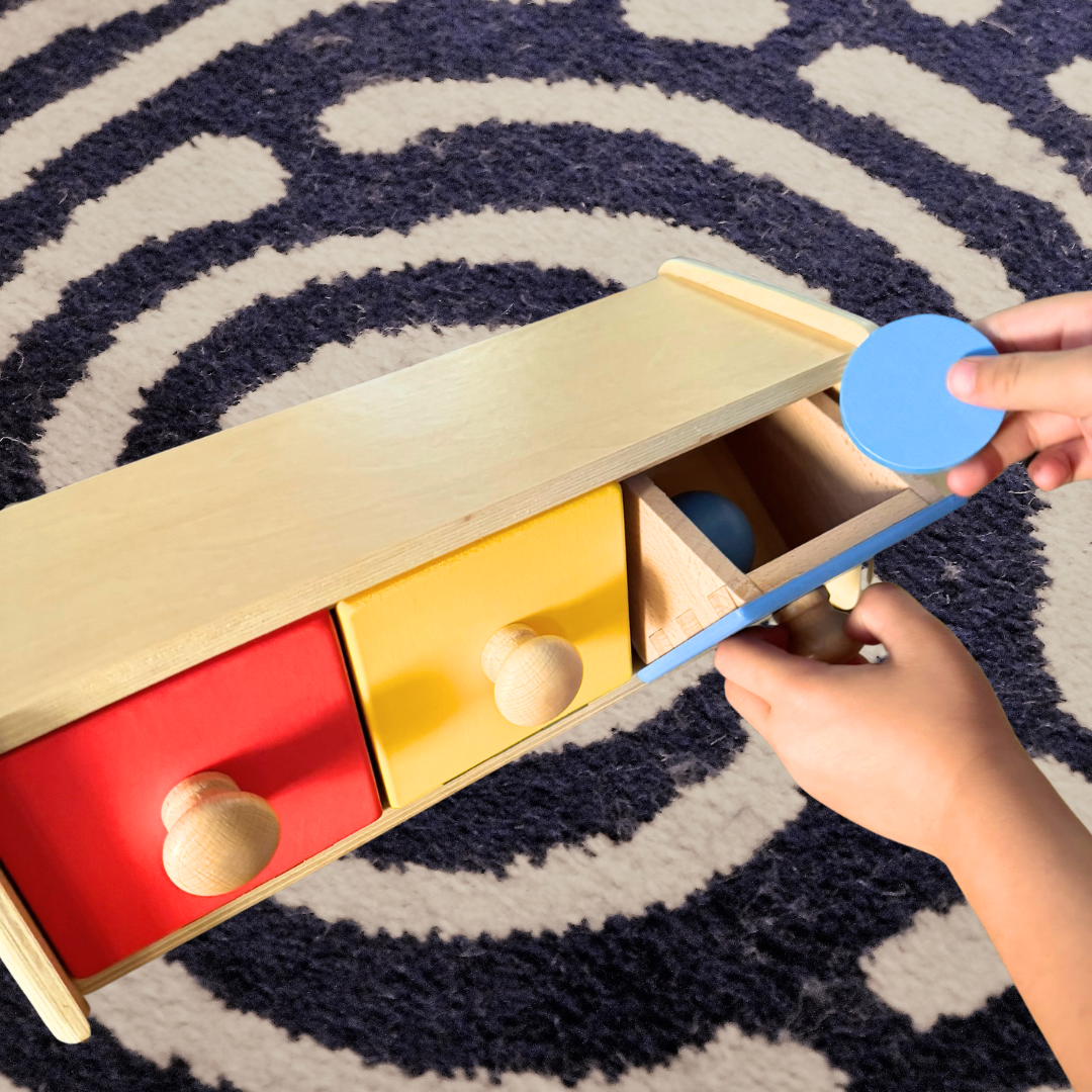 Boîte Montessori avec bac, jouet d'éveil pour tout-petit