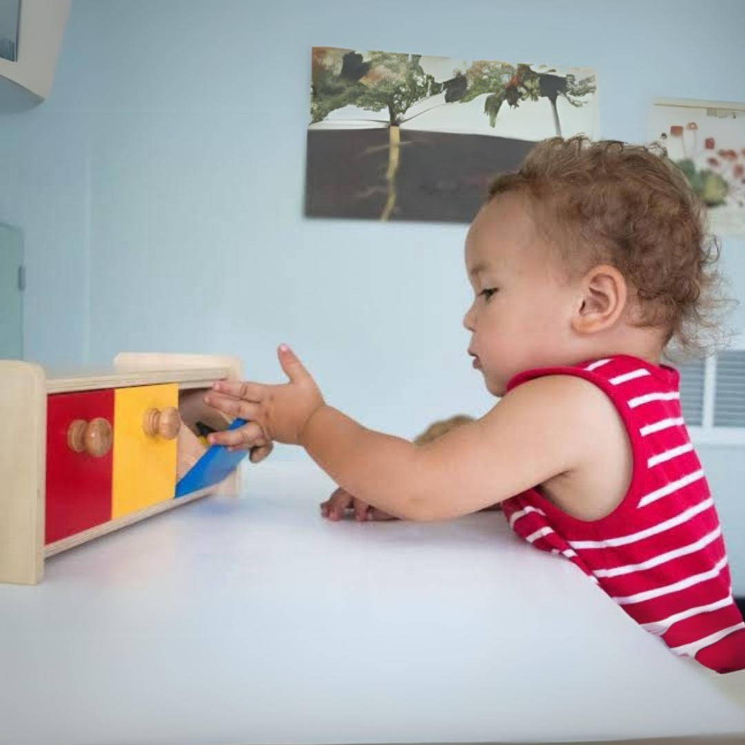Boîte Montessori avec bac, jouet d'éveil pour tout-petit