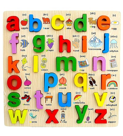 Alphabet Peg Board (avec lettres majuscules illustrées)