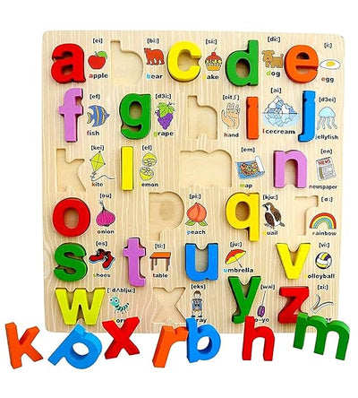 Alphabet Peg Board (avec lettres majuscules illustrées)