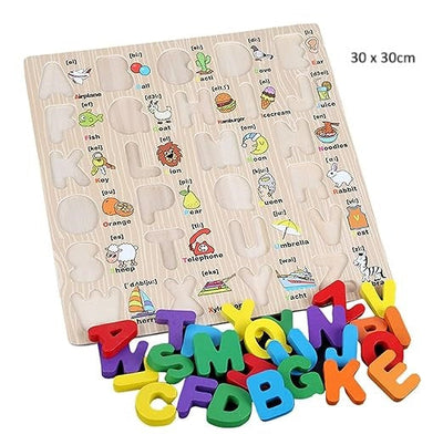Alphabet Peg Board (avec lettres majuscules illustrées)