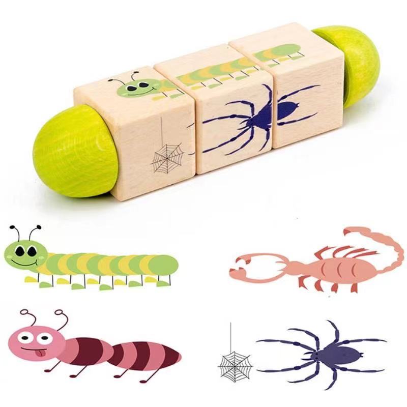 Rompecabezas Giratorio de Animales de Madera - Los Mejores Juguetes Montessori