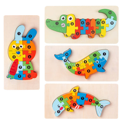 Lot de 4 puzzles Montessori – Ensemble de puzzles en bois respectueux de l'environnement #10