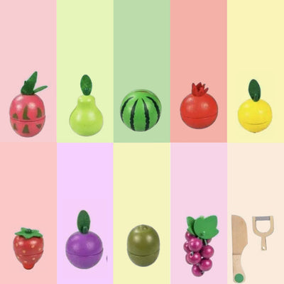 Juego de frutas magnéticas para cortar de 12 piezas