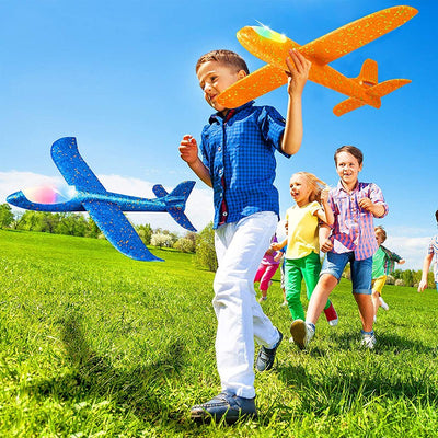 Fidtoy Foam Airplane Launcher Toy Set for Kids Outdoor Glider Play