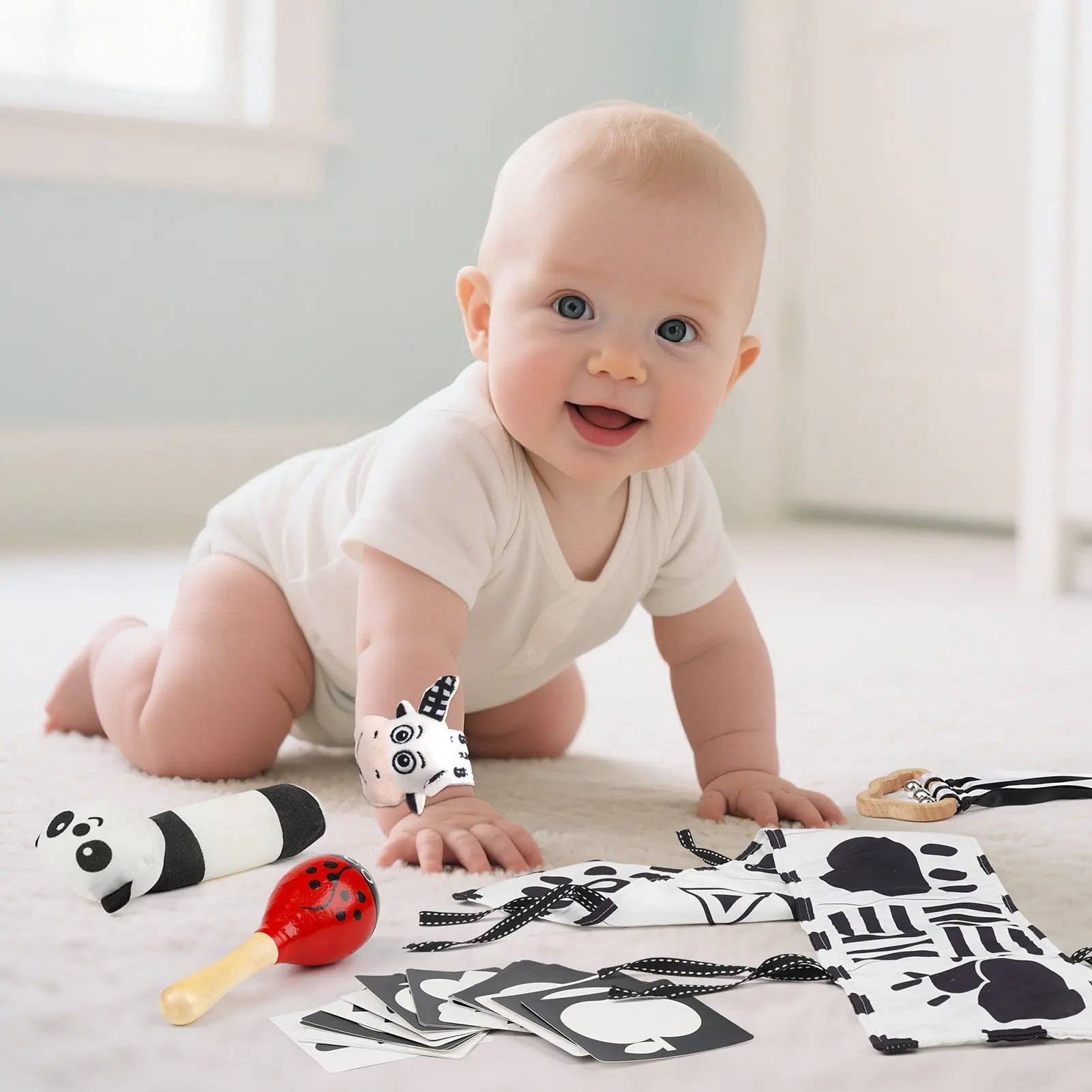 Black & White Sensory Toys for Newborns 0-6M - Early Development Set