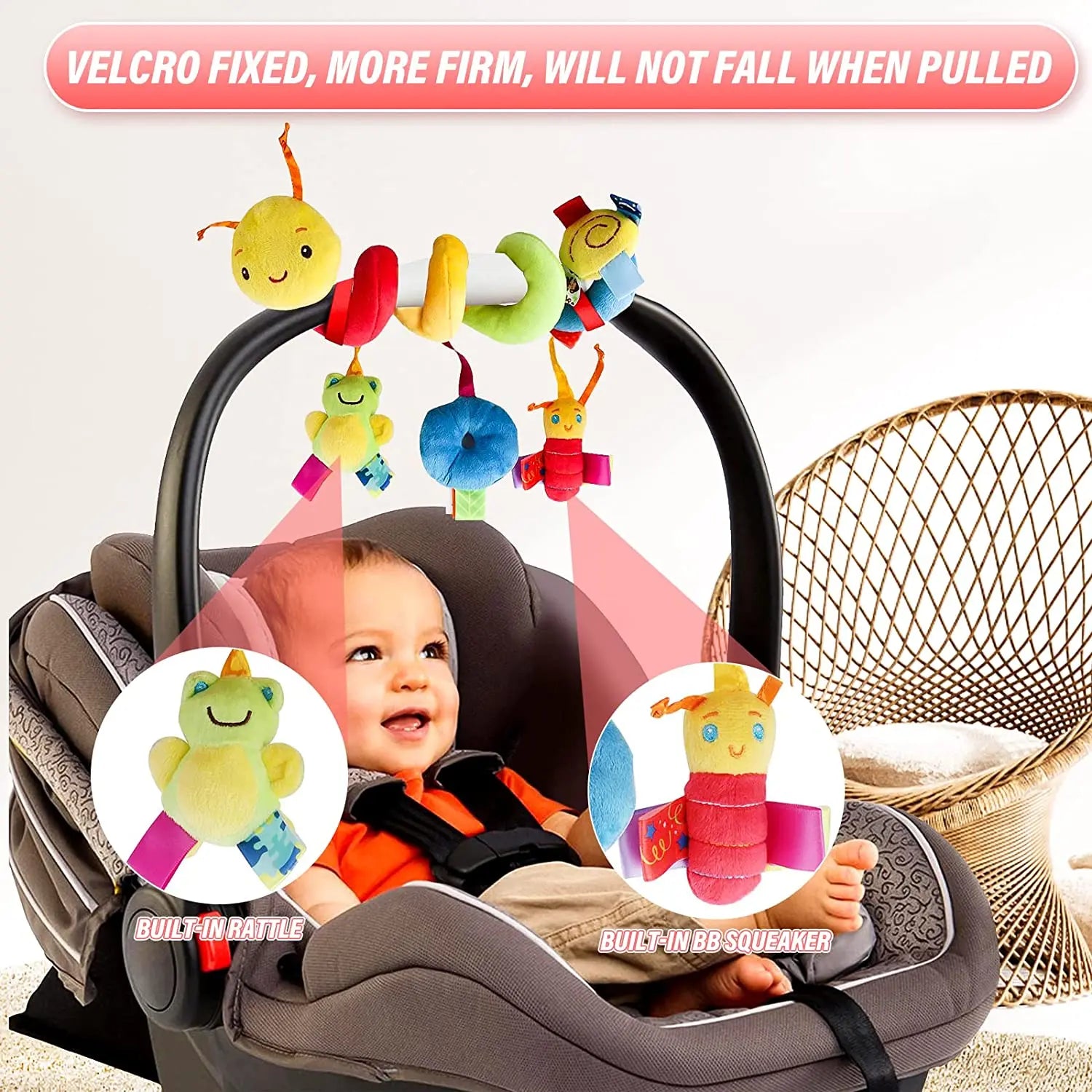 Baby Mobile Snake™ - Para cochecitos o asientos de coche - Juguete de agarre