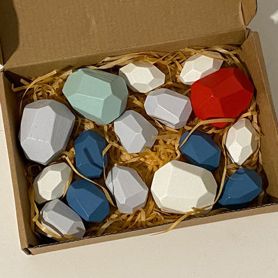 Blocs d'équilibre en bois 10 pièces/16 pièces de différents styles - Jouets à forme ouverte