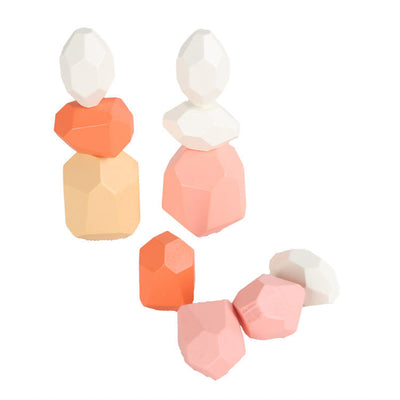 Blocs d'équilibre en bois 10 pièces/16 pièces de différents styles - Jouets à forme ouverte