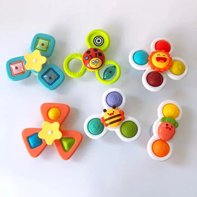 Fidtoy Bath Spinner for Bathtubs – Suction Cup Sensory Spinner Toy for Toddlers and Babies
