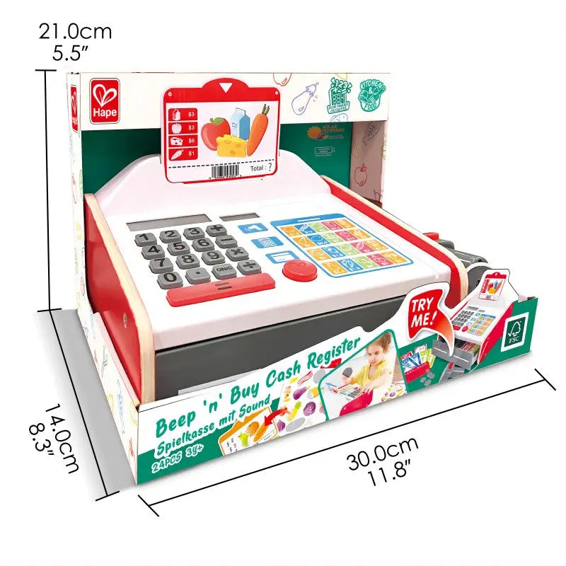 Fidtoy Kids Cash Register Playset with Light and Sound Effects