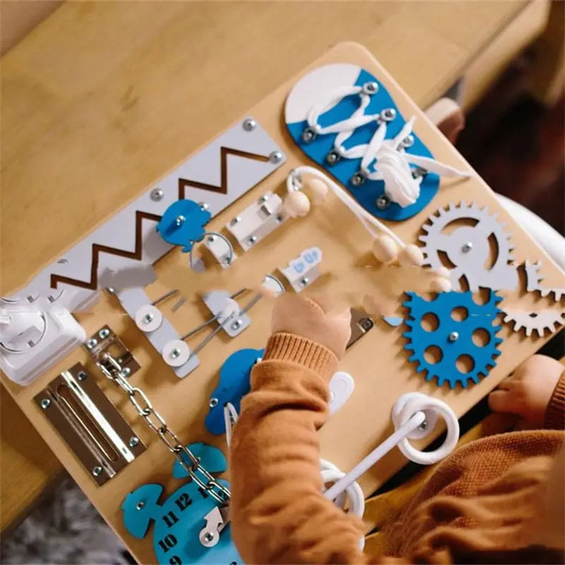 Fidtoy Tableau d'activités XXL 13 pièces pour tout-petits – Jouet d'apprentissage Montessori pour la motricité fine et le jeu sensoriel