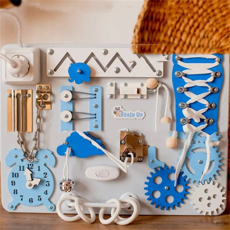 Fidtoy Tableau d'activités XXL 13 pièces pour tout-petits – Jouet d'apprentissage Montessori pour la motricité fine et le jeu sensoriel