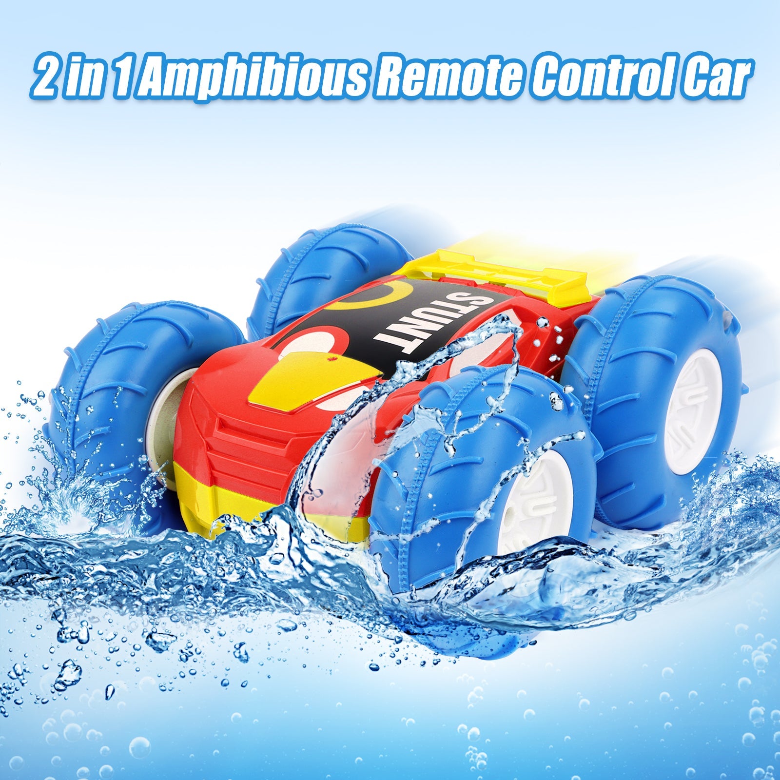 Coches teledirigidos impermeables con giro de 360°, doble cara, 2,4 GHz, 15 KM/H, 4WD, Monster Truck todoterreno, LED, coche de juguete recargable, regalo para niños