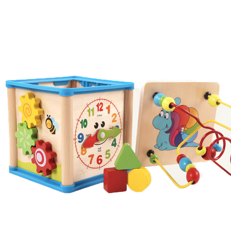 Fidtoy 5-in-1 Wooden Activity Cube for Babies & Toddlers