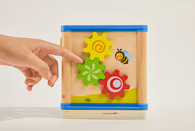 Fidtoy 5-in-1 Wooden Activity Cube for Babies & Toddlers