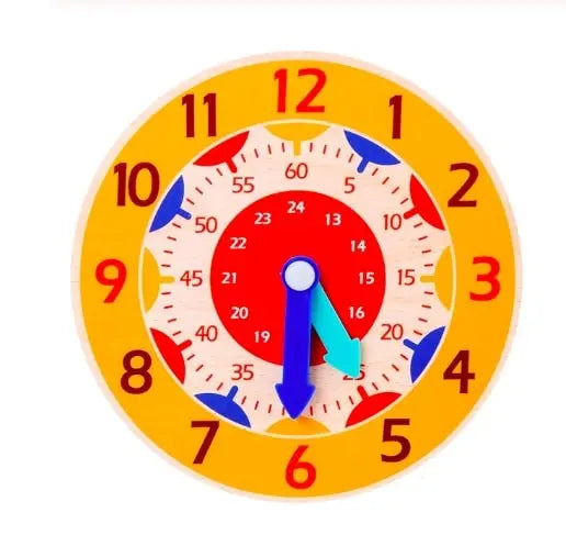 Fidtoy Montessori Wooden Learning Clock – Toddler Educational Toy for Time & Independence