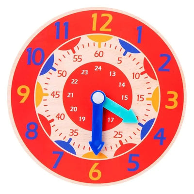 Fidtoy Montessori Wooden Learning Clock – Toddler Educational Toy for Time & Independence