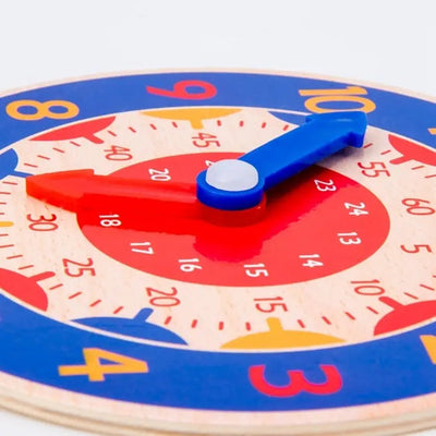 Fidtoy Montessori Wooden Learning Clock – Toddler Educational Toy for Time & Independence