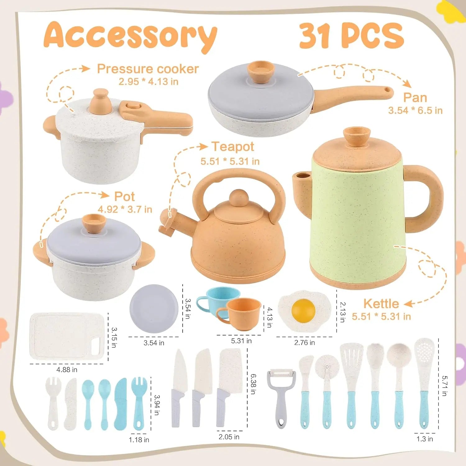 Juego de Cocina de Juguete para Niños de 2 a 6 Años