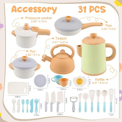 Juego de Cocina de Juguete para Niños de 2 a 6 Años