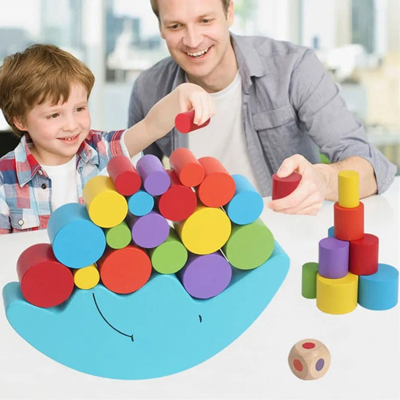 Fidtoy Jeu d'équilibre en bois « Lune » pour enfants – Jouet éducatif Montessori pour l'équilibre – À partir de 3 ans