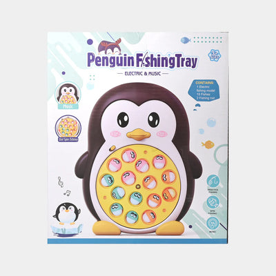 Fidtoy Penguin Fishing Electric and Music Play Set Interactive Rotating Fish Catching Game for Kids Ages 3-6