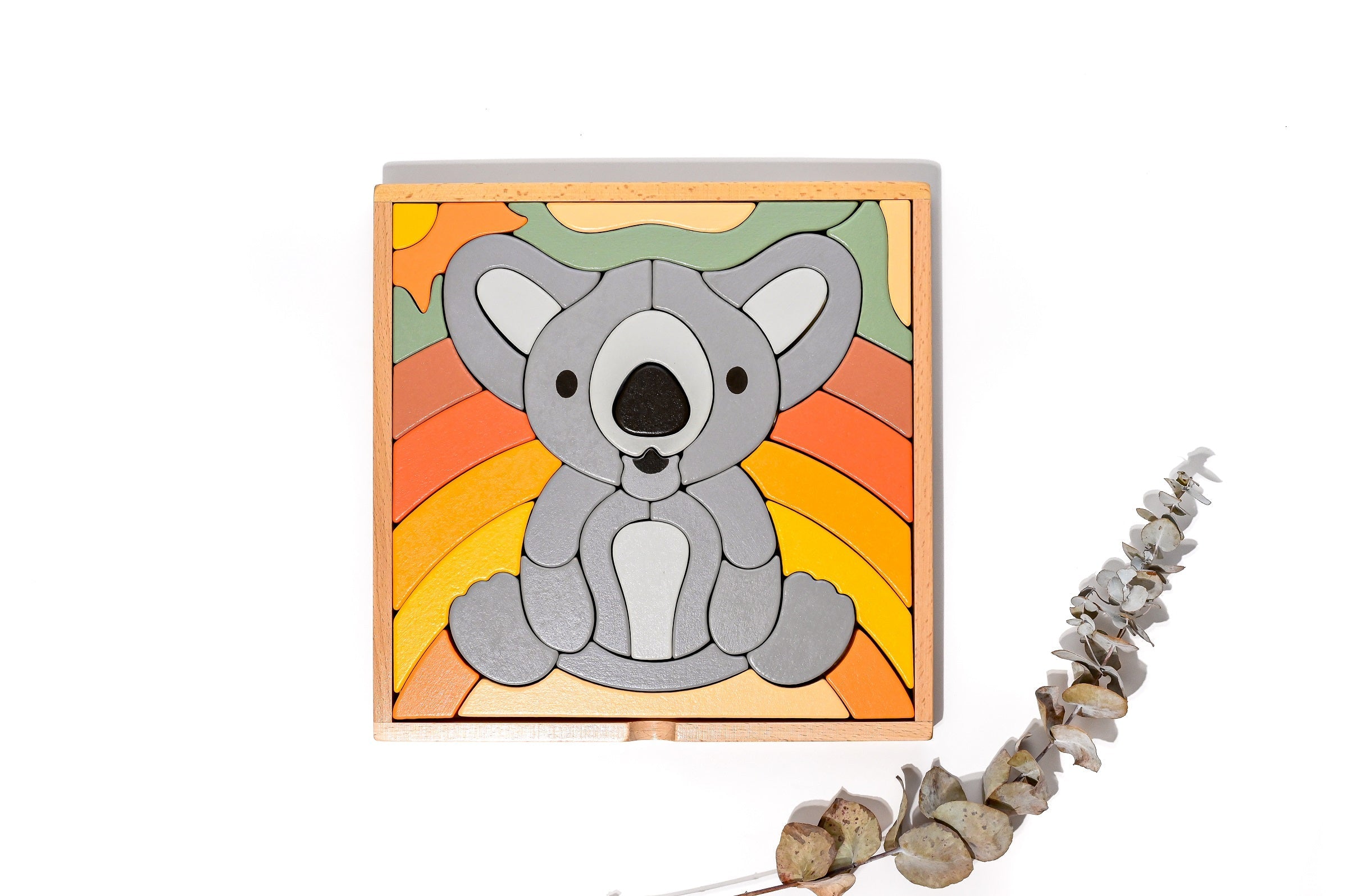 Rompecabezas de bloques de construcción abstractos Kirra the Koala / Exhibición de decoración del hogar