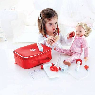Fidtoy Kit de jeu de médecin pour enfants, en bois, pour jeu de rôle médical