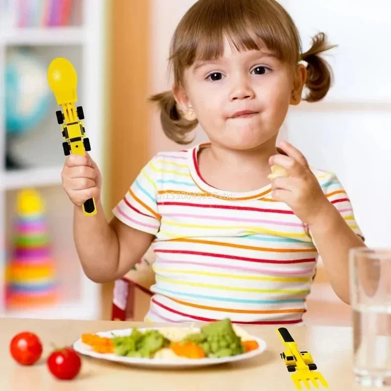 Construction Dinner Set™ - No More Mealtime Struggles - Creative Cutlery Set