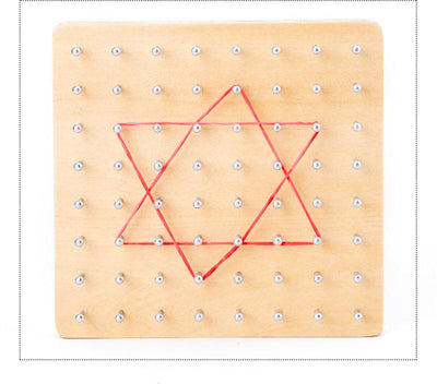 Fidtoy Wooden Geoboard Shapes Game – Kids Math & Geometry Learning Toy with Rubber Bands