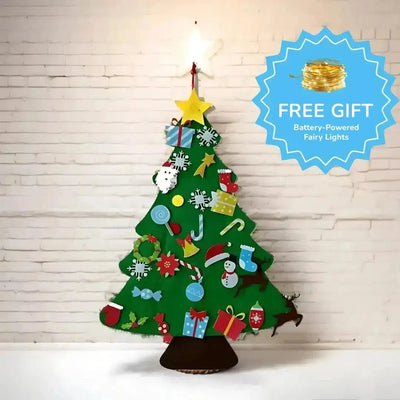 Sapin de Noël en Feutre Fidtoy pour Enfants – Décoration de Vacances DIY de 94 cm avec 26 Ornements Interactifs en Feutre