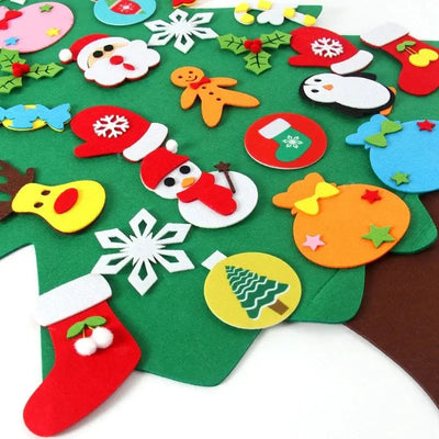 Sapin de Noël en Feutre Fidtoy pour Enfants – Décoration de Vacances DIY de 94 cm avec 26 Ornements Interactifs en Feutre