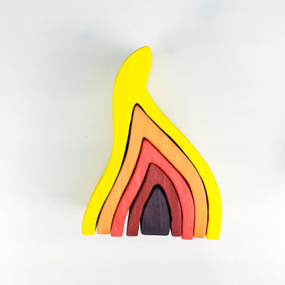 Juguete de apilamiento de madera Fidtoy Fire Rainbow Toys