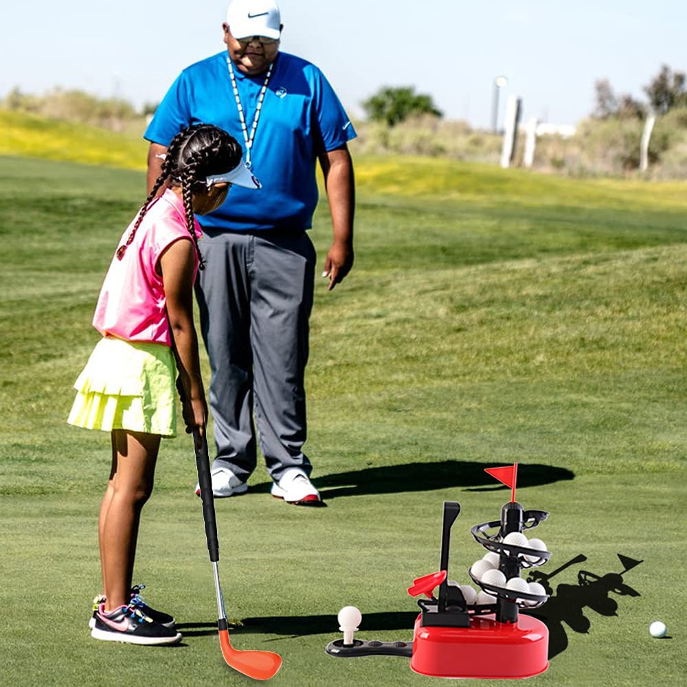 Kit d'entraînement de golf pour débutants avec club, balles et base à pédale inclus - Super activité amusante pour enfants, en intérieur comme en extérieur