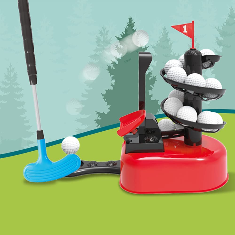 Kit d'entraînement de golf pour débutants avec club, balles et base à pédale inclus - Super activité amusante pour enfants, en intérieur comme en extérieur