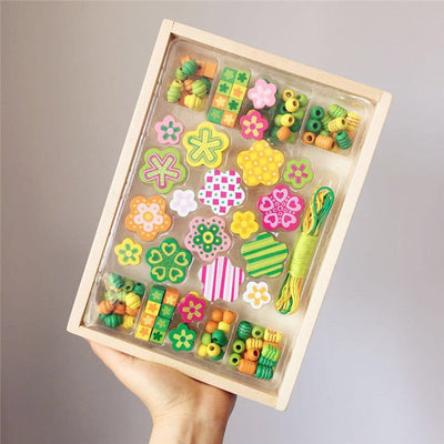 Fidtoy Butterfly Wooden Bead Set for Kids Jewelry Making