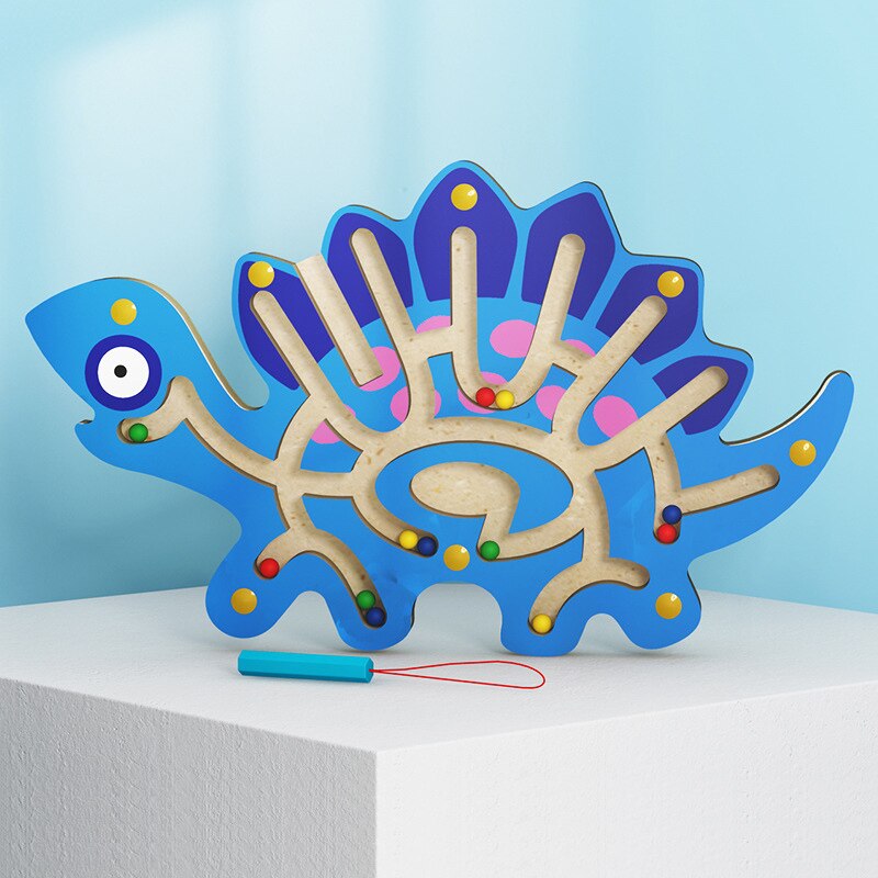Fidtoy Jouet labyrinthe magnétique en bois pour tout-petits – Puzzle éducatif Montessori STEM pour la coordination œil-main, la motricité fine et l'apprentissage précoce (6-24 mois)