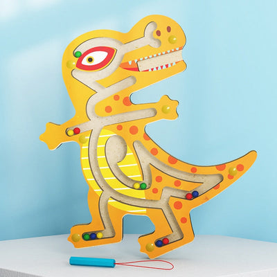 Fidtoy Jouet labyrinthe magnétique en bois pour tout-petits – Puzzle éducatif Montessori STEM pour la coordination œil-main, la motricité fine et l'apprentissage précoce (6-24 mois)