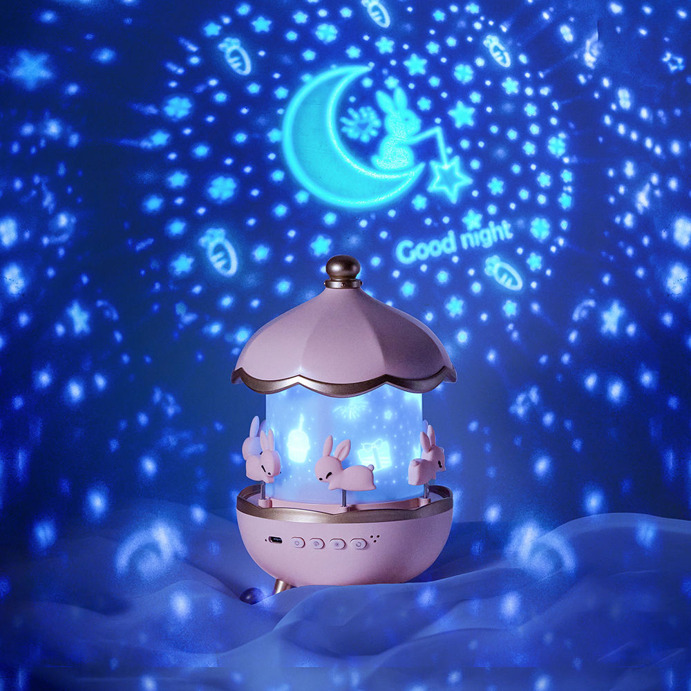 Veilleuse projecteur d'étoiles multifonction Fidtoy pour enfants – Musique Bluetooth et lampe de plafond LED