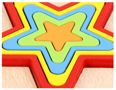 Fidtoy Puzzle en Bois pour Tout-Petits – Jouet Éducatif Montessori d'Apprentissage des Formes pour Enfants de 1 à 6 Ans