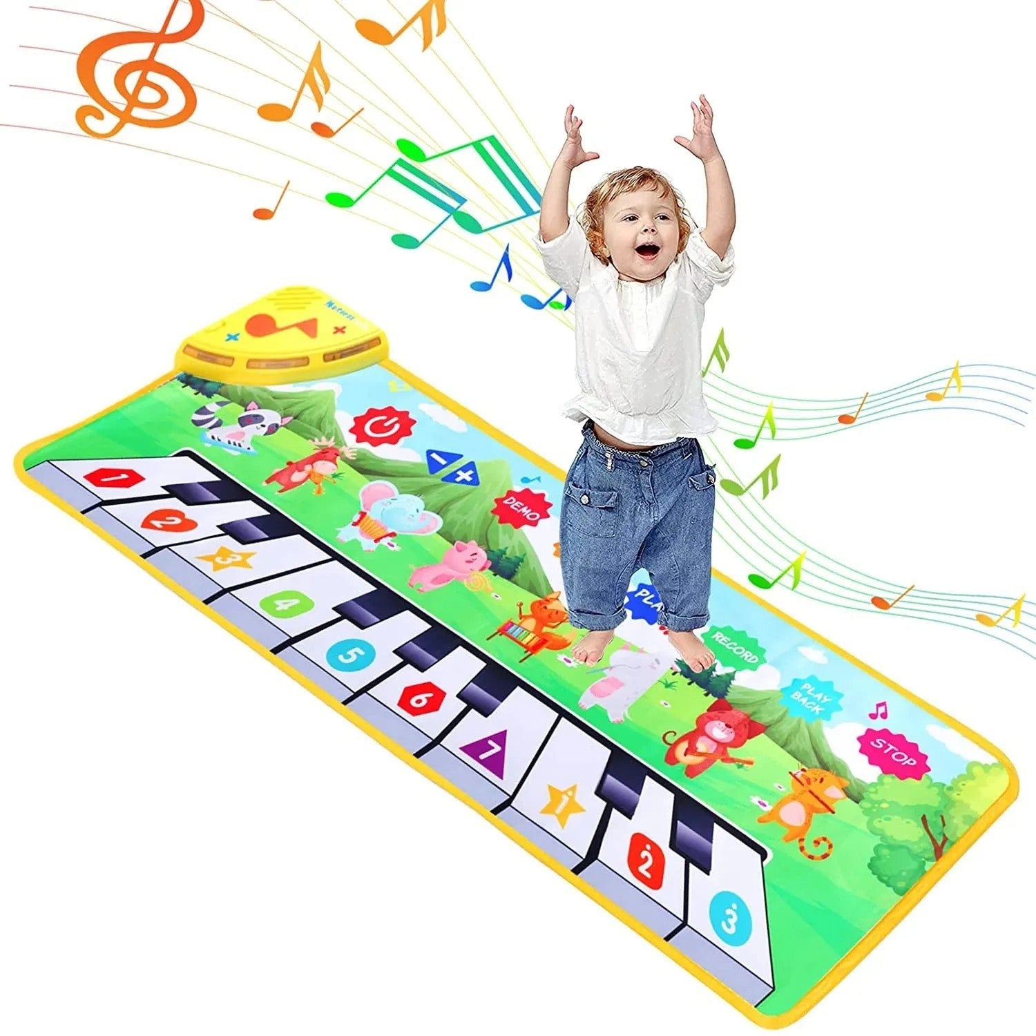 Tapis de piano musical Fidtoy pour bébés et tout-petards – Tapis de jeu interactif avec lumières et sons