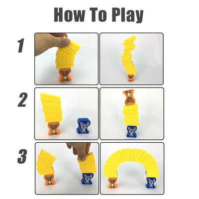 Cheese And Mouse Stacking Building Blocks Game
