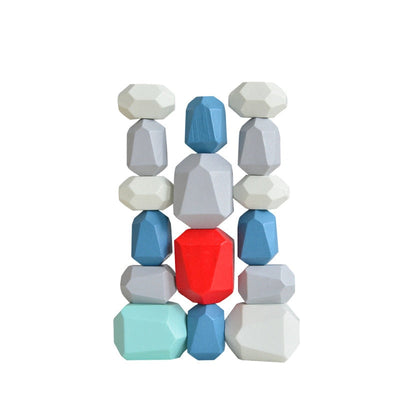 Fidtoy Wooden Stacking Polyhedron Blocks – Montessori Educational Toy for Kids 3+