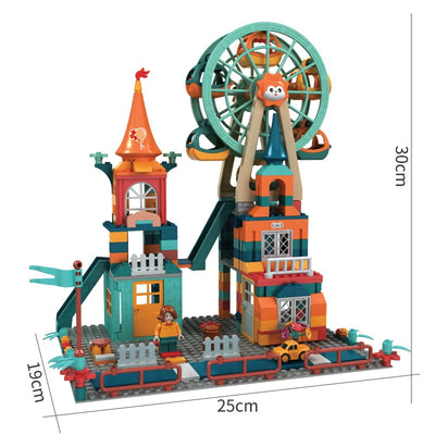 Juego de bloques de construcción Fidtoy Car Run – Pista de canicas Juguete de construcción STEM para niños