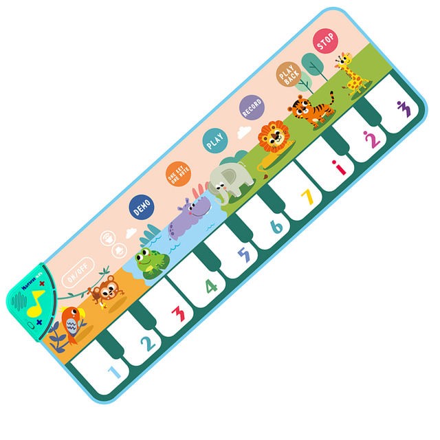 Tapis de piano musical Fidtoy pour tout-petits – Jouet d'apprentissage interactif et piste de danse